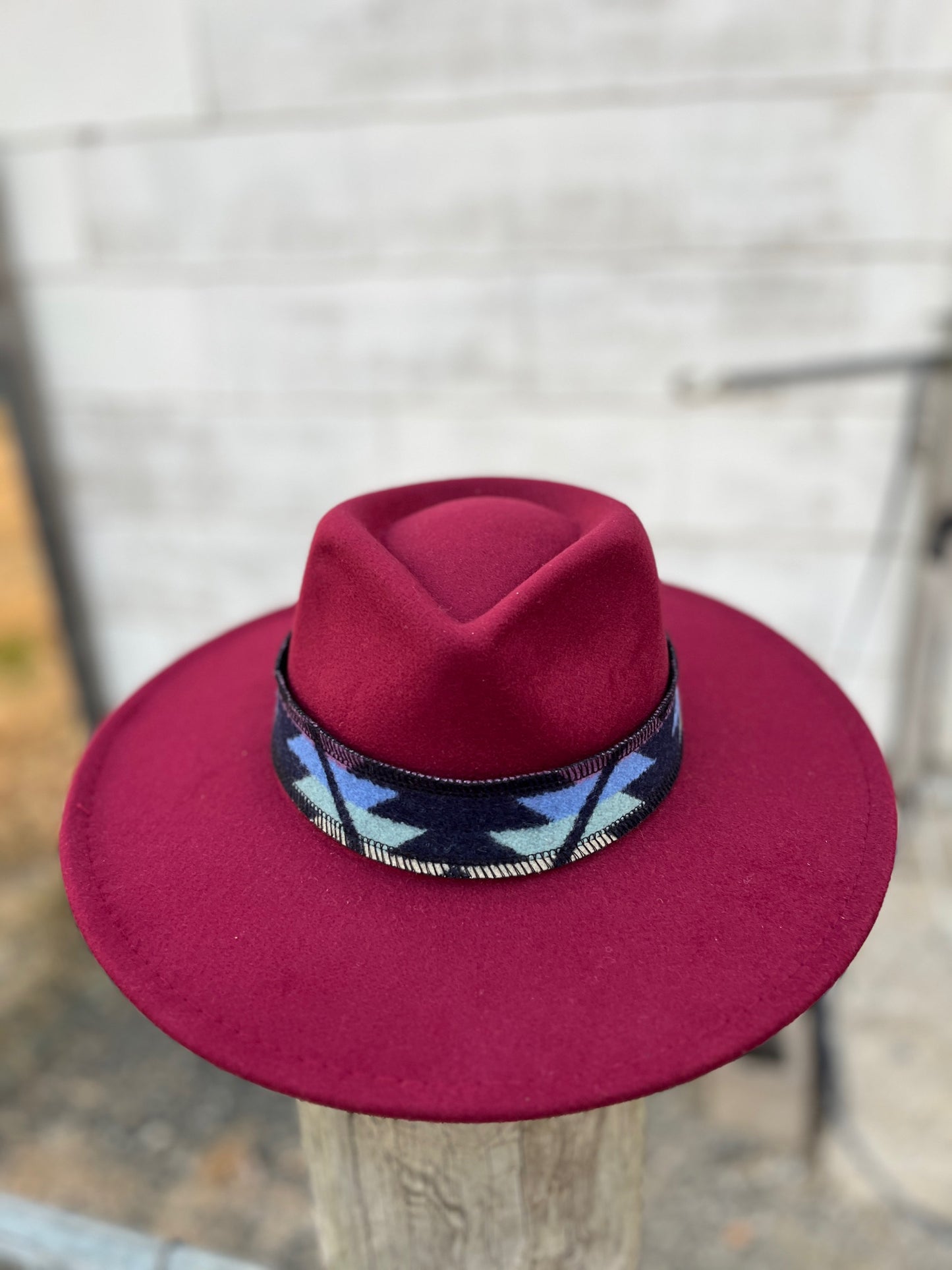 Maroon Hat w/ Reversible Wool Band