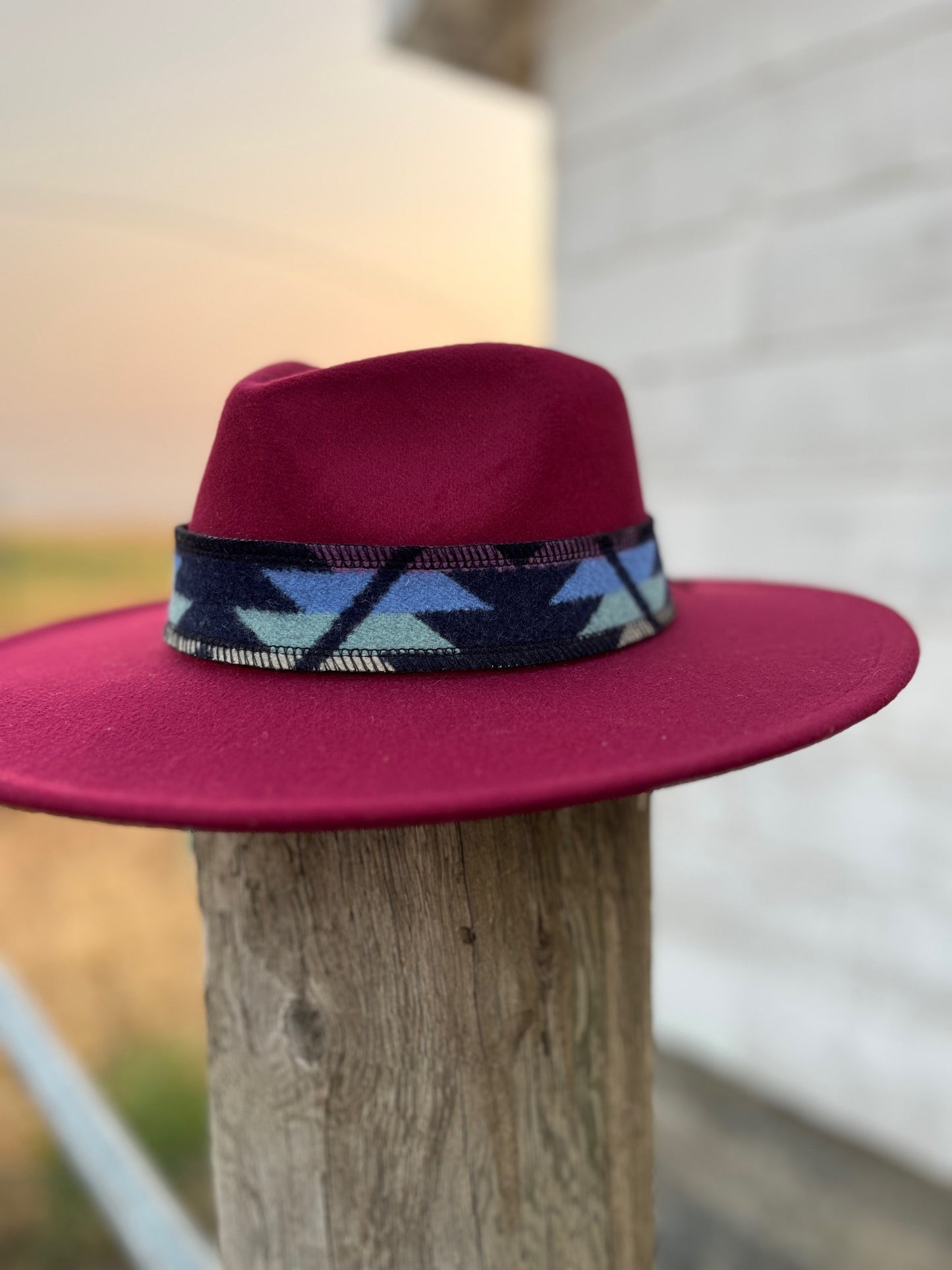 Maroon Hat w/ Reversible Wool Band