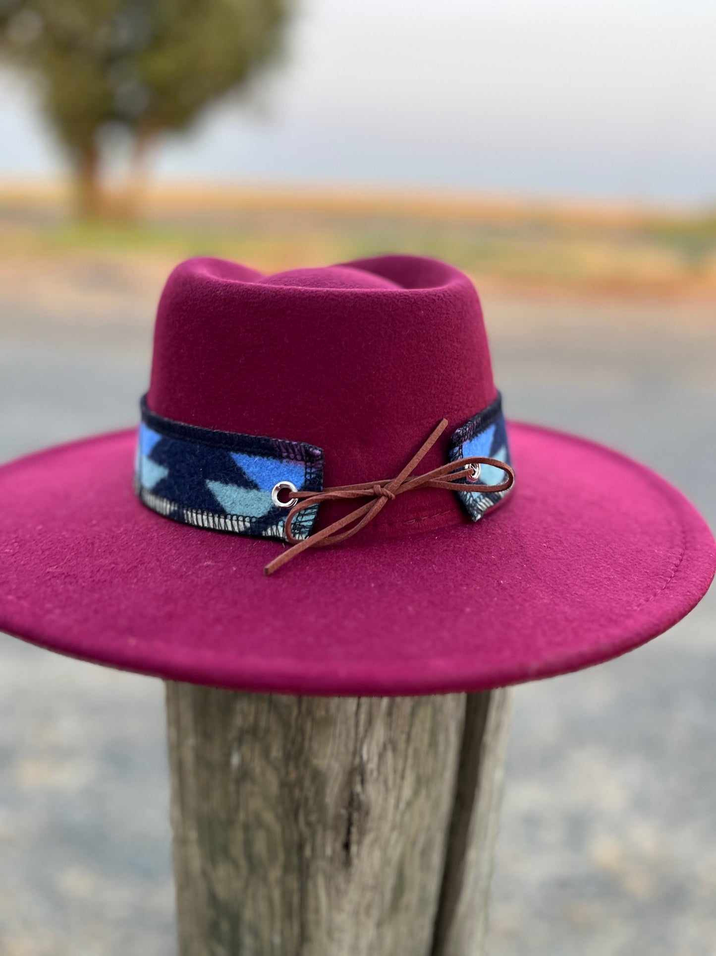 Maroon Hat w/ Reversible Wool Band