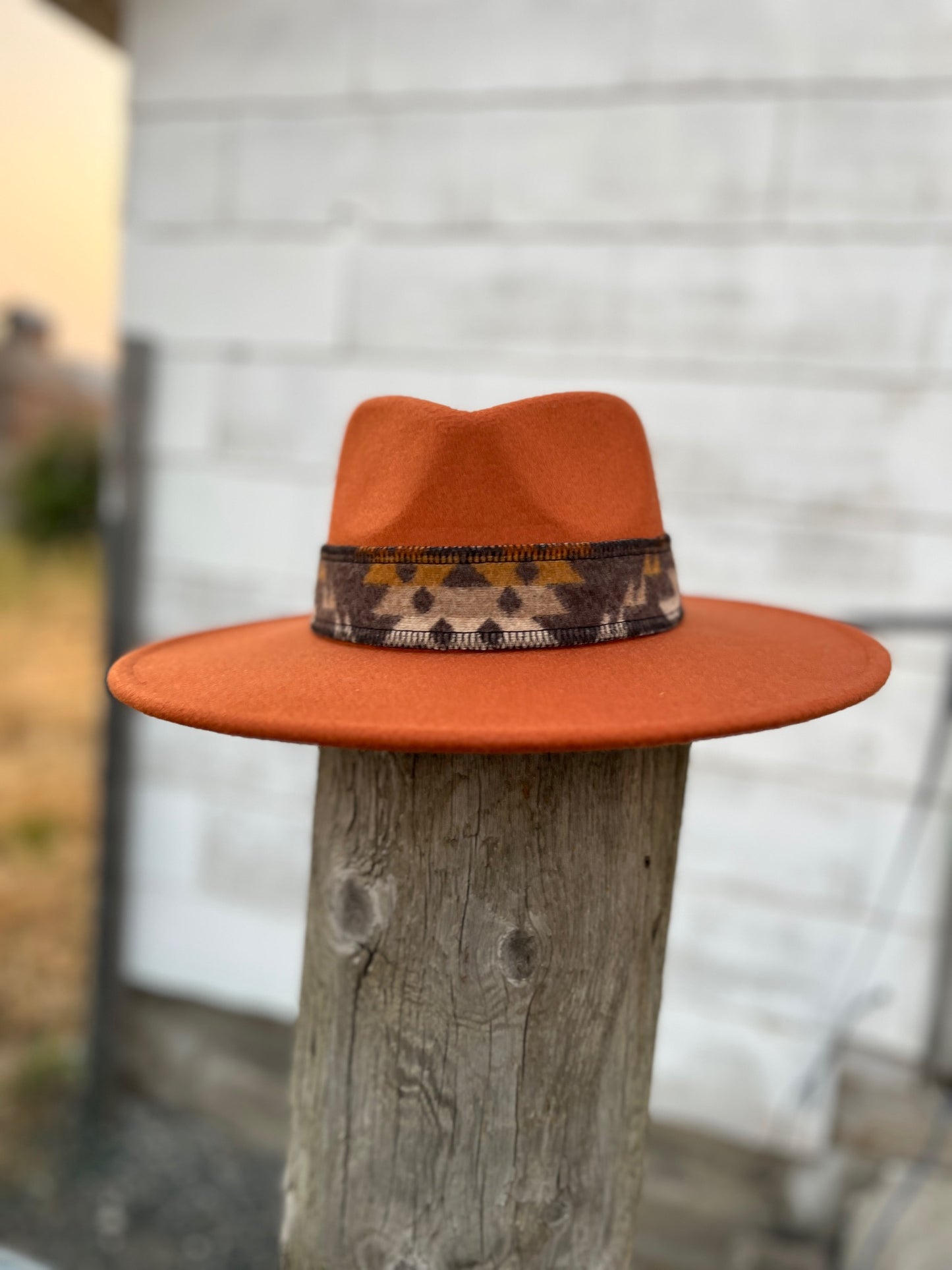 Rust Hat w/ Reversible Wool Band