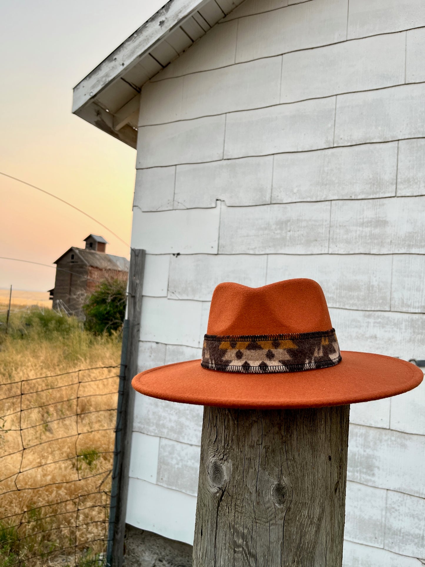 Rust Hat w/ Reversible Wool Band