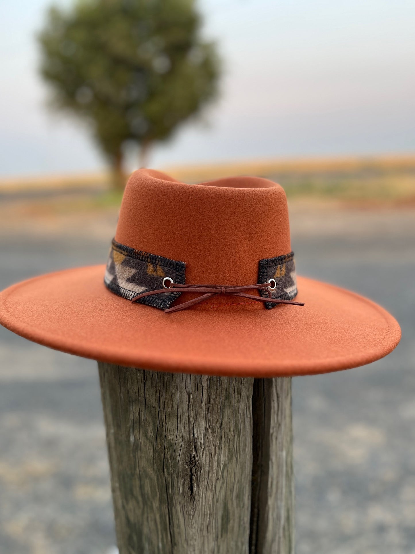Rust Hat w/ Reversible Wool Band