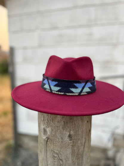 Maroon Hat w/ Reversible Wool Band