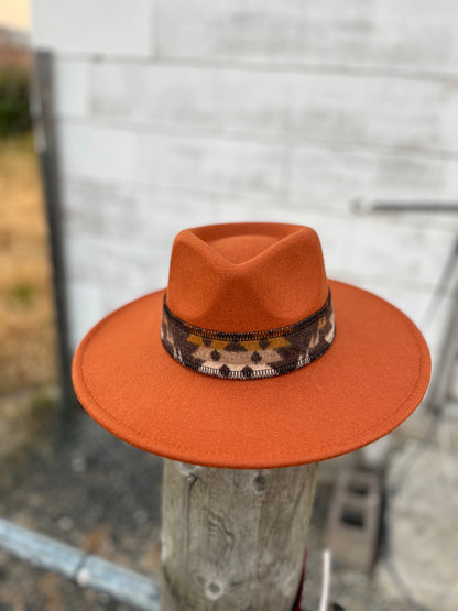 Rust Hat w/ Reversible Wool Band