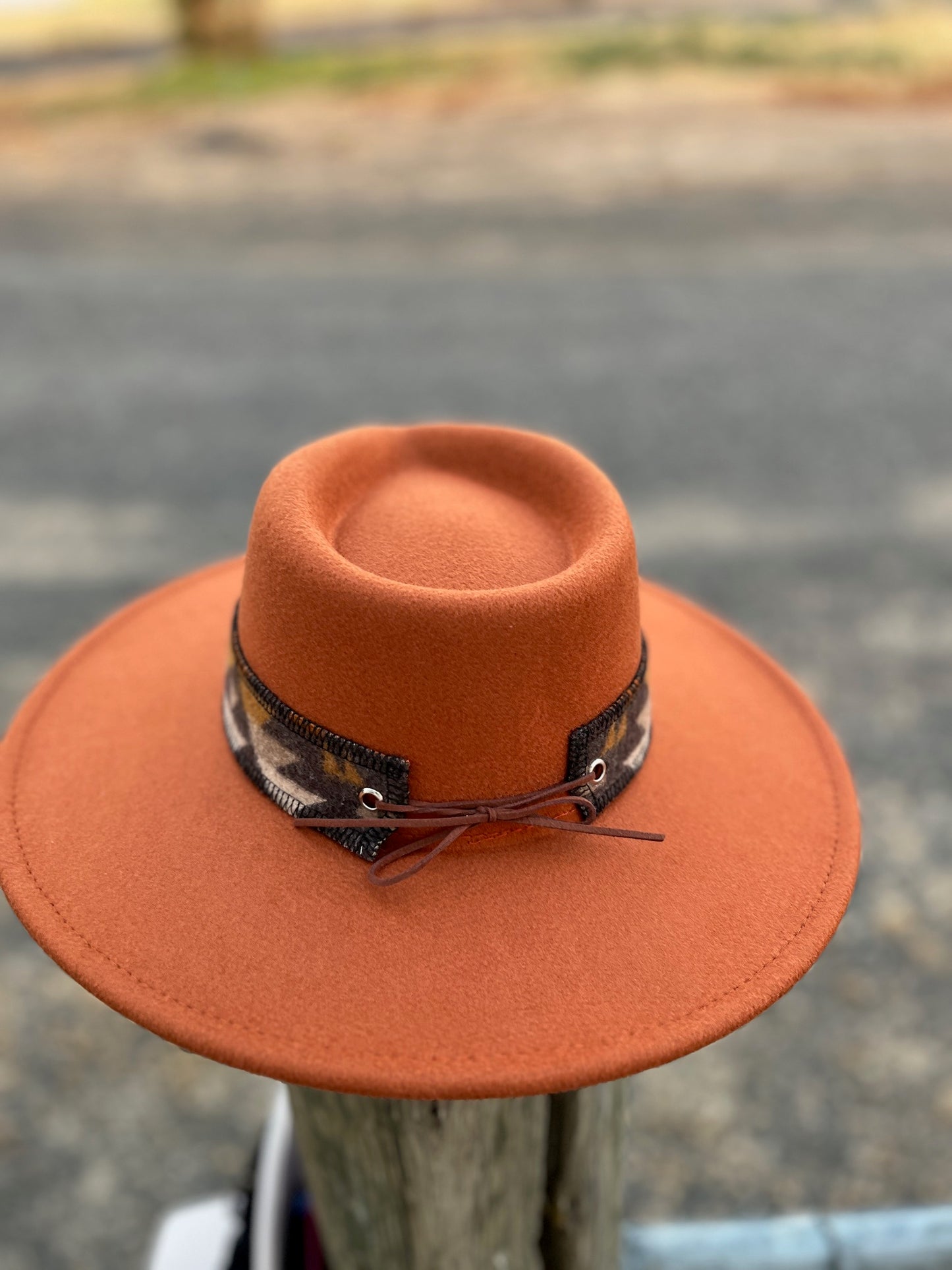 Rust Hat w/ Reversible Wool Band