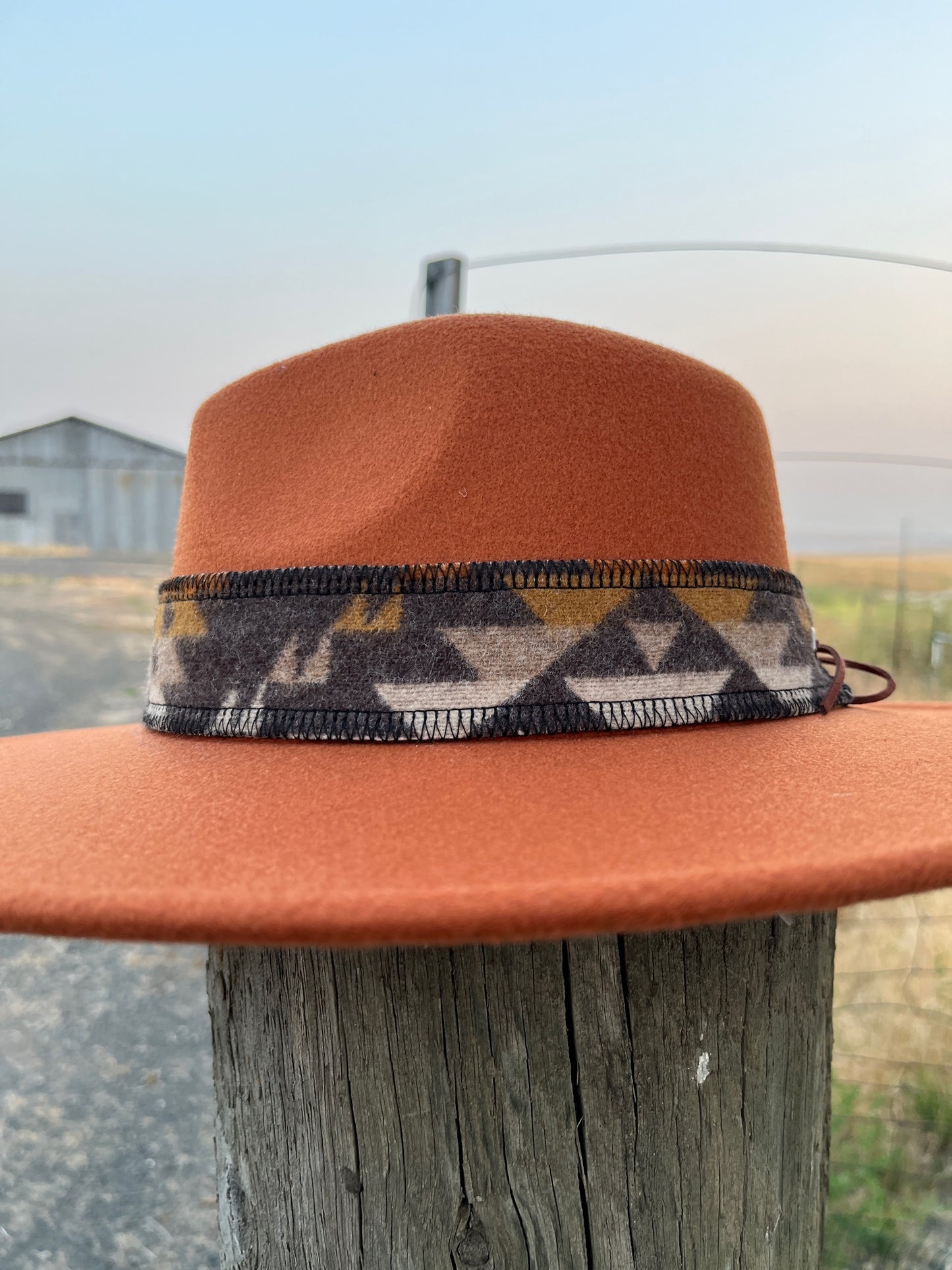 Rust Hat w/ Reversible Wool Band