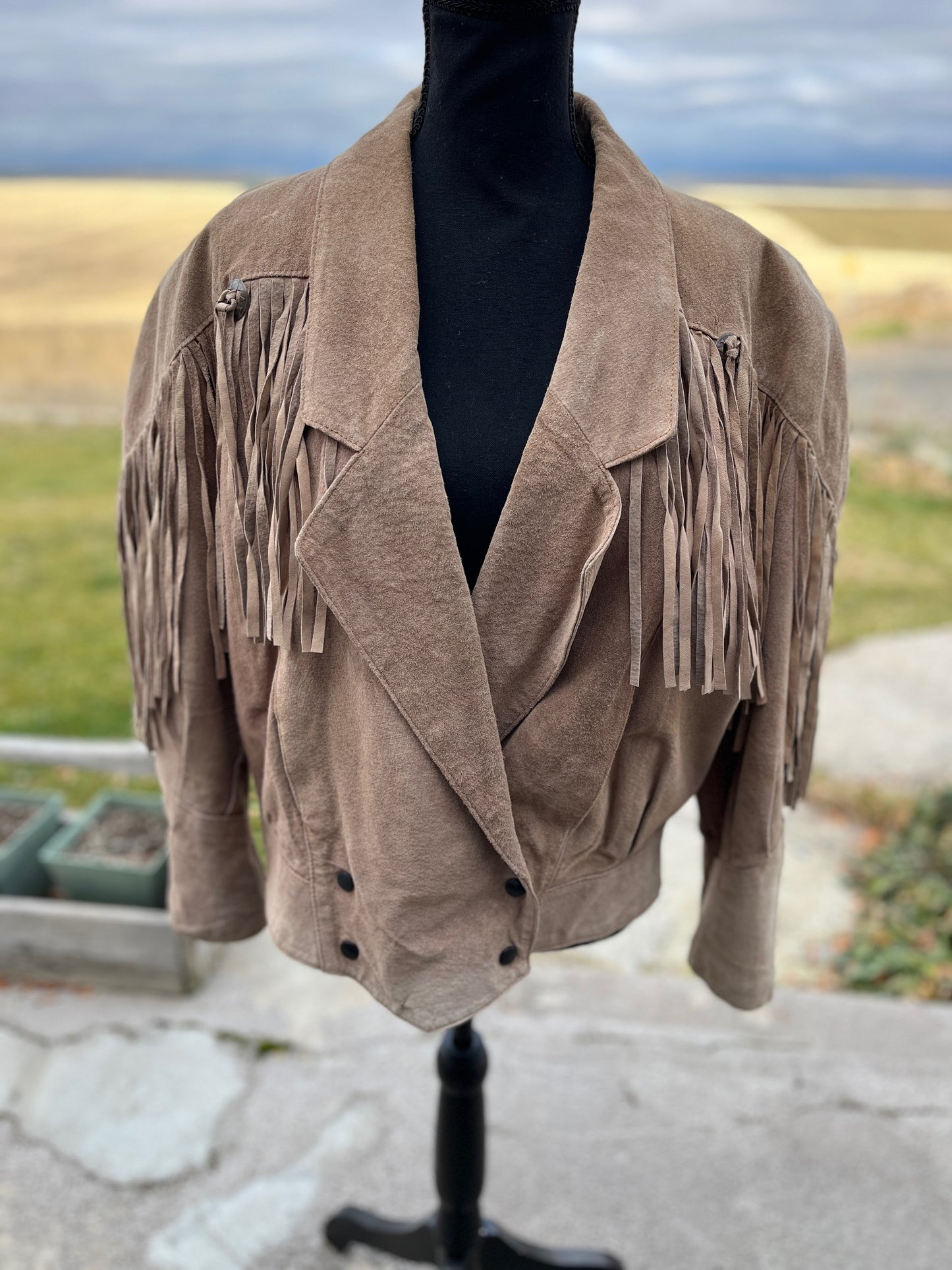 Leather Fringe Jacket - Women's Large