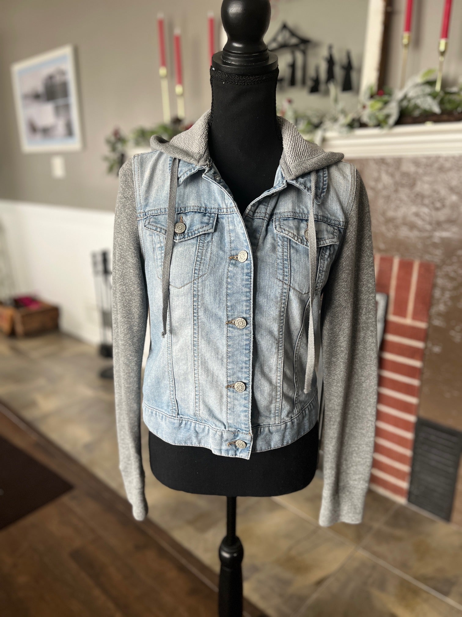 Denim and hotsell sweatshirt jacket