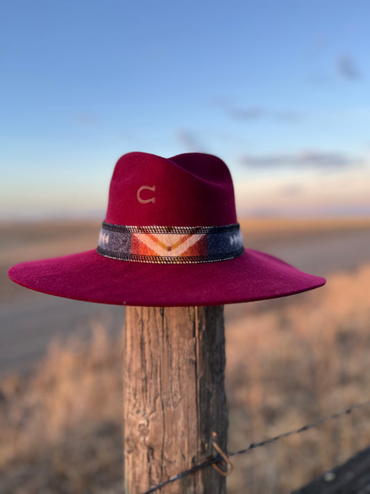 Burgundy Charlie 1 Hat w/ Reversible Wool Band