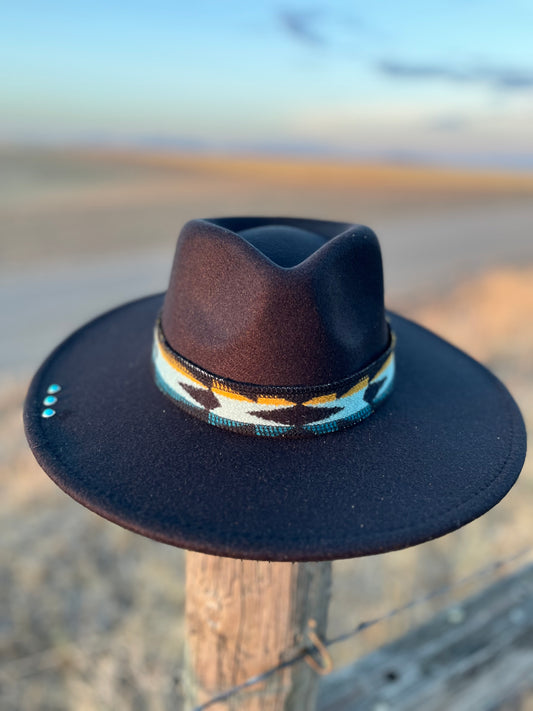 Black Hat w/ Reversible Wool Band