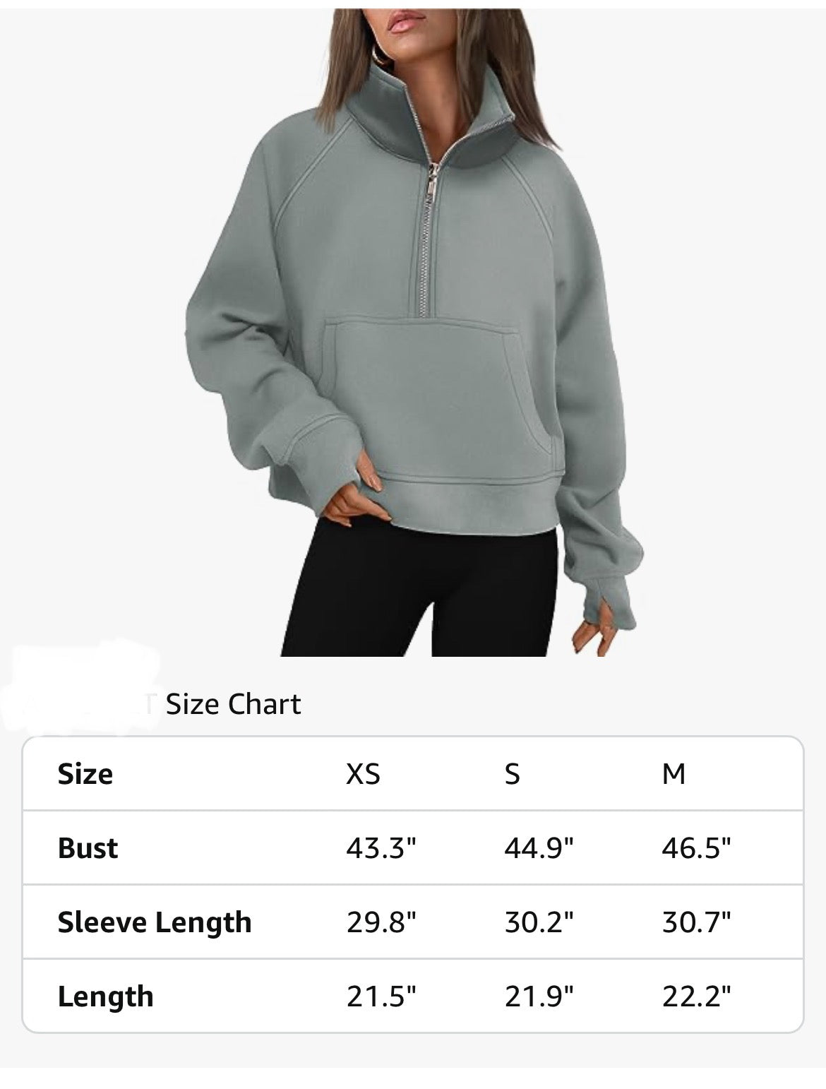 Half Zip Sweatshirt - Size XS