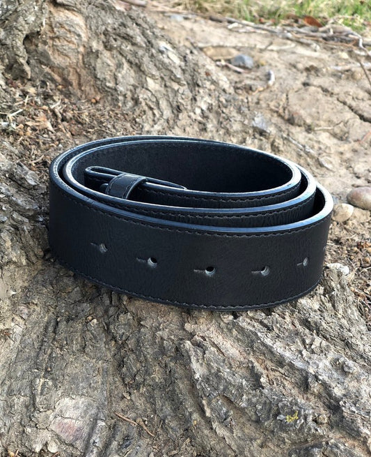 Black Leather Snap Belt