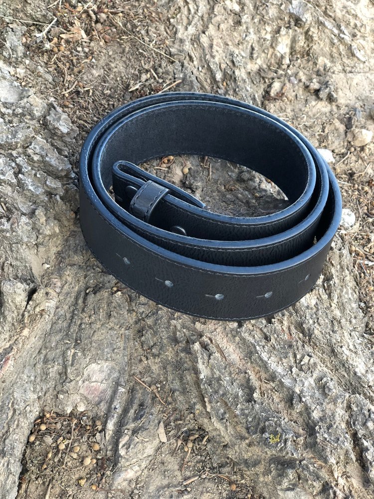 Black Leather Snap Belt