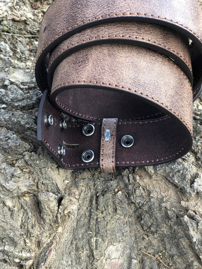 Brown Leather Snap Belt